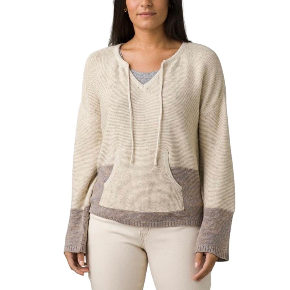 Prana Crystal Beach Baja Style Hooded Sweater Kangaroo Pocket XS